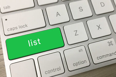 Image of an apple keyboard with he word list