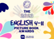 Colorful handprints and paint splashes behind the Picture Book Awards logo for 2023